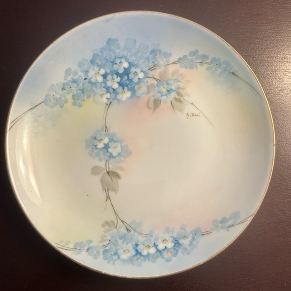 Floral Blue Plate - Picture 1 of 6